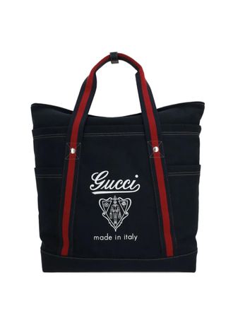 Gucci crest-print tote bag - Blue