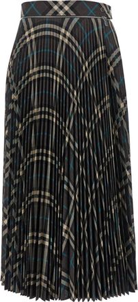 Burberry Multicolor Checked Wool Skirt
