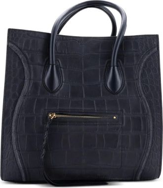 Celine Phantom Bag Crocodile Embossed Leather Medium tote bag - Blauw