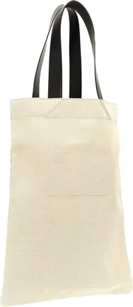 Jil Sander Logo-Print Canvas Tote Bag - Cream