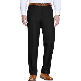 PHP Rugby Mens Trousers with Elasticated Waist Plain Full-Length Wrinkle-Resistant Casual Smart Classic Fit Office Workwear Formal Trouser for Smart Look 