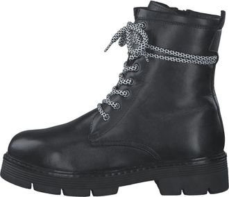 Marco Tozzi Zwarte Enkellaarsjes voor Dames - Dames - Veterlaarzen - Zwart - 38 EU - Wol - Schoenen