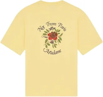 Dr&ocirc;le de Monsieur Slogan Rose T-Shirt - Heren - T-shirts - Geel - L - Katoen - Tops