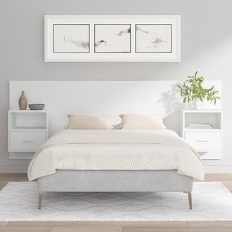 Berkfield Home Bed Headboard with Cabinets White Engineered Wood
