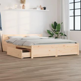 vidaXL Estructura De Cama Con Cajones 140x200 Cm Vidaxl