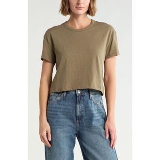 Rag & Bone Slub Cotton Boxy T-Shirt in Olive at Nordstrom Rack, Size Xx-Small