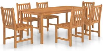 vidaXL 7 Piece Garden Dining Set 180x90 cm Solid Teak Wood vidaXL