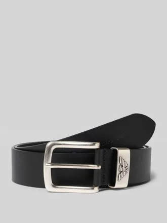 Emporio Armani G&uuml;rtel aus echtem Leder mit Logo-Detail in Black, Gr&ouml;&szlig;e 100