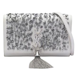 Saint Laurent Pre-owned Clutches, female, White, Size: ONE SIZE Pre-owned The Kate Wallet on Chain
