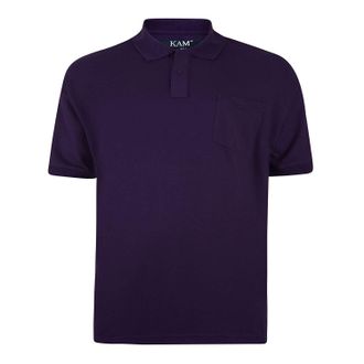 KAM Poly Cotton Soft Fabric Plain Basic Polo Shirt in 8 Colors, Size 2XL to 8XL Purple