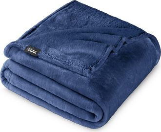 Bare Home Microplush Fleece Blanket in Dark Blue at Nordstrom, Size X-Large