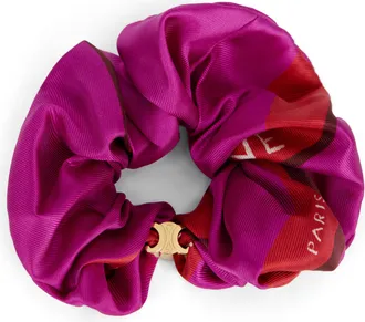 Celine Womens Hair Scrunchie Silk Fuchsia Accessories