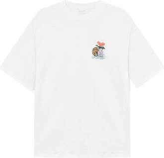 Les Deux graphic-print T-shirt - men - Organic Cotton - M - White