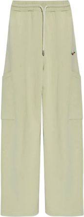 Off-white logo-embroidered cargo pants - Green