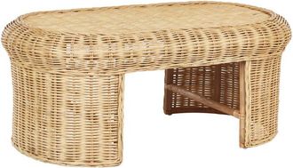 Beliani Beliani - Boho Garden Coffee Table Rattan 96 x 60 cm Medium Resistance Natural Livadeia