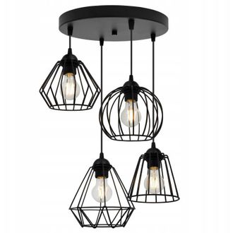 OEM L&aacute;mpara Colgante De Alambre Negro, L&aacute;mpara De Arena, Mezcla