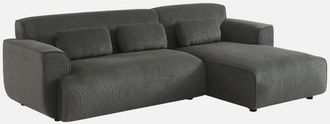 Sweeek Sweeek - Divano angolare in velluto a coste fino da 2 a 3 posti, angolo destro