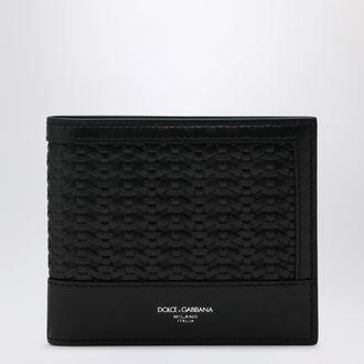 Dolce & Gabbana Woven plong&eacute; calfskin wallet in black