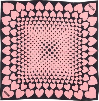 Moschino Silk Scarf With Heart Print
