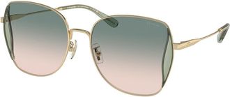 Coach HC7158D CL906 Asian Fit 90052C Womens Sunglasses Gold Size 58