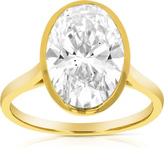 Vir Jewels 4 cttw Oval Lab Grown Diamond Engagement Solitaire Ring in 14K Yellow Gold For Women
