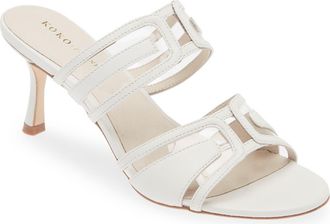 Koko + Palenki Maze Slide Sandal in White Leather at Nordstrom, Size 7.5