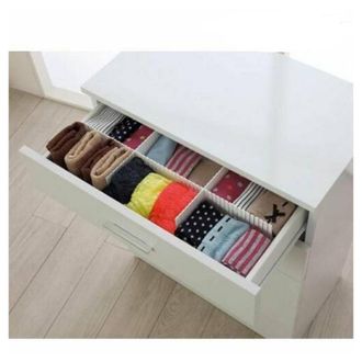 Trade Shop Trade Shop - Divisorio Per Cassetti Set Divisore 3 Pezzi Separatore In Plastica Bianco