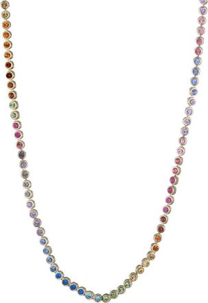 Adornia Rainbow Crystal Tennis Necklace in Gold Multi at Nordstrom Rack