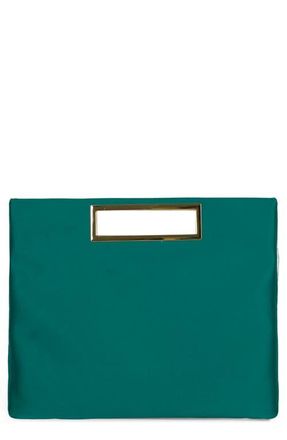 Jeffrey Campbell To-Go Satin Clutch in Turquoise Satin at Nordstrom