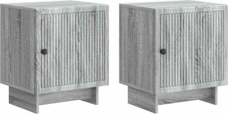vidaXL Armario De Noche 2 Uds. Gris Sonoma 43 X 34,5 X 50 Cm Vidaxl