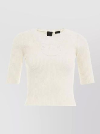 Pinko short sleeve round neck ribbed sweater