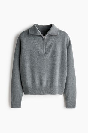 H&M Pullover mit Zipper - Grau