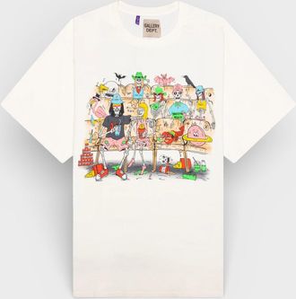 Gallery Dept. Mens. Skeleton Beach Theater Tee, Light Archival White Cotton - Size X-Small