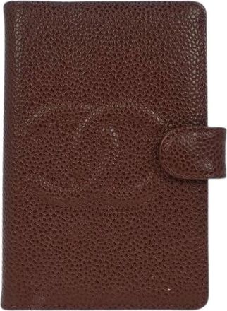 Chanel Pre-owned Accessories, female, Brown, Size: ONE SIZE Pre-owned Leather Home Office