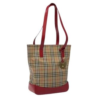 Burberry Pre-owned Tote Bags, female, Beige, Size: ONE SIZE Pre-owned Canvas Tote Bag