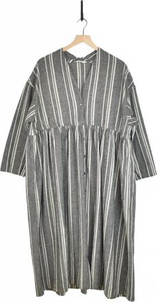Ichi Womens Random Stripe Dress In Gray