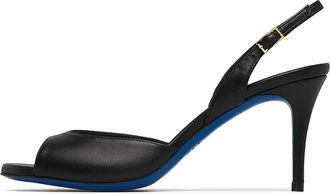 Loriblu Nappa Leren Sandaal - Dames - Sandalen met hakken - Zwart - 41 EU - Leer - Schoenen