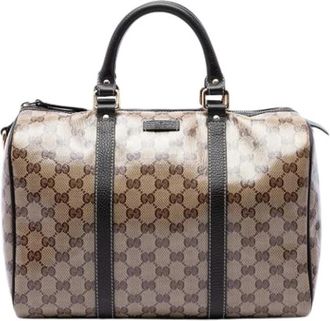 Gucci Pre-owned Boston Bag - Dames - Vintage Handtas - Beige - ONE Size - Leer - Vintage