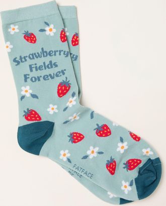 Fat Face FatFace Green The Beatles Strawberry Fields Socks