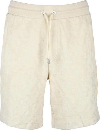 BOSS White Cotton Terry Cloth Shorts