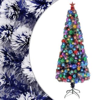 vidaXL &Aacute;rbol De Navidad Con Luces Fibra &Oacute;ptica Blanco Y Azul 240 Cm Vidaxl