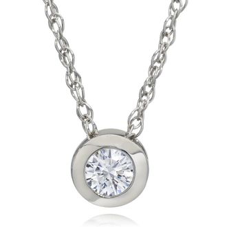 Pompeii3 1/3ct Bezel Solitaire Pendant 14K White Gold