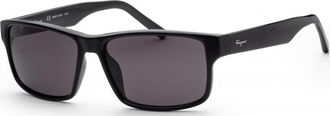 Ferragamo Womens SF960S-001 SF960S 58 001 Fashion Sunglasses - Black - One Size