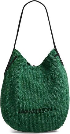 J.W.Anderson Small Bulb Beaded Leather Hobo Bag in Green at Nordstrom