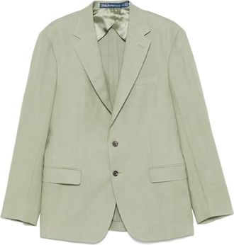 Polo Ralph Lauren single-breasted blazer - men - Viscose/Linen/Flax - 42 - Green