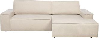 VENTE-UNIQUE.COM Sofá rinconera poliéster 4 plazas beige 267x167cm