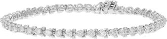 Vir Jewels 3 cttw I1-I2 Certified Diamond Bracelet 14K White Gold G-H 3 Prong Round 7 Inch
