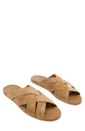 John Varvatos Merida Slide Sandal in Earth Brown at Nordstrom, Size 10