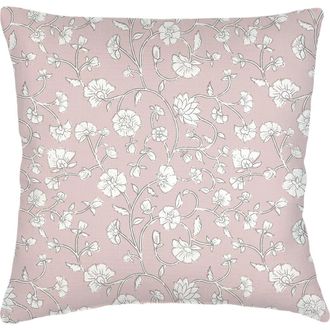 Anaya with Love Jaipur Floral Linen Euro Pillow with Down Alternative Insert in Brown at Nordstrom, Size 26X26