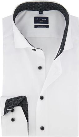 Olymp Olymp, Heren, Overhemden, Wit, Maat: XL Katoen
